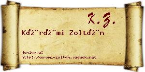 Körömi Zoltán névjegykártya