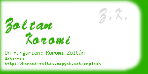 zoltan koromi business card